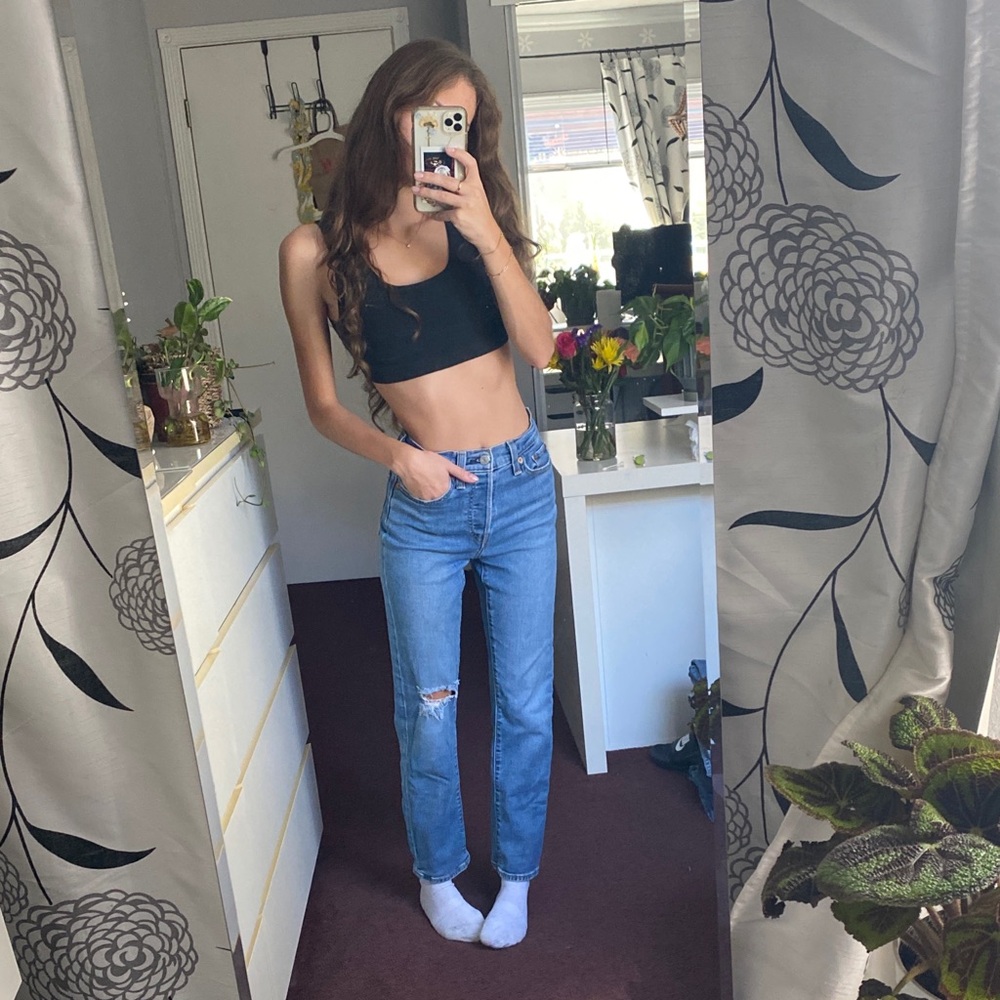 levi’s high waisted wedgie straight jeans